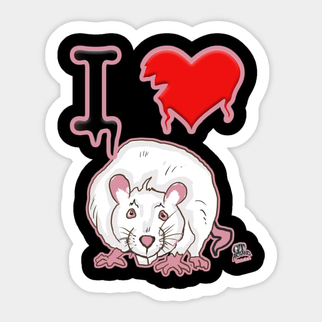 I Love Rats Funny Urban Year of The Rat Design NYC Style by GT Artland Sticker by GT Artland